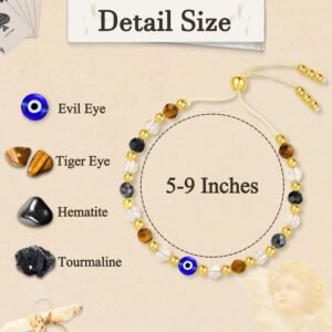 Lucky Charms Bracelet with Evil Eye - Multi-Symbol (Clover/Evil Eye) for Protection & Daily Luck