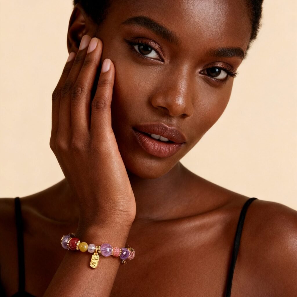 Home 2 This lucky charms bracelet features multi-lucky symbols (clover, evil eye, star) to attract good fortune. Adjustable chain fits all wrist sizes, suitable for daily wear and gifting.