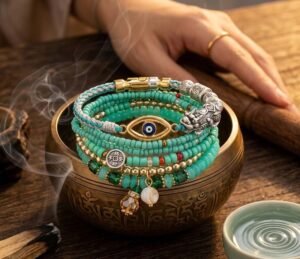 Lucky Eye bracelet purification ritual with singing bowl 2026