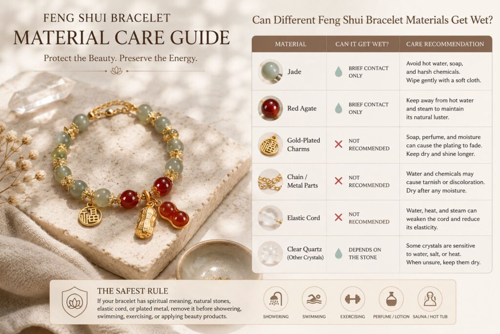 feng shui bracelet material care