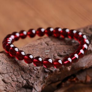 Natural wine-red garnet bead bracelet for grounding 2026 Fire Horse energy