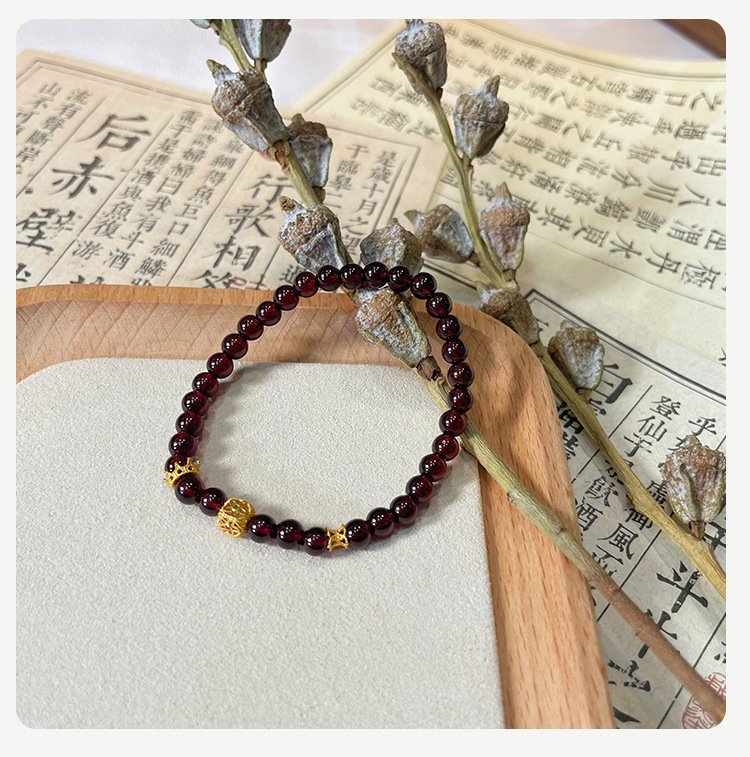 "The Wealth Alchemist" – Natural Red Garnet Prosperity Bracelet | March 2026 Fire-to-Wealth Talisman 2 Close-up of translucent red garnet beads showing deep luster and spiritual protection qualities