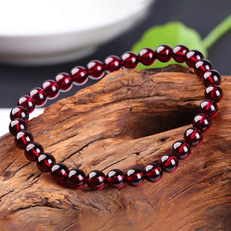 High-quality polished red garnet prosperity bracelet for March 2026 wealth manifestation