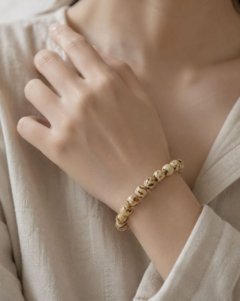 curated gemstone bracelet left wrist inner peace bfl